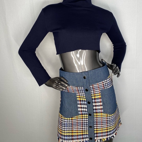 EBBY and I MULTICOLOR SNAP TWEED SKIRT - Picture 2 of 12